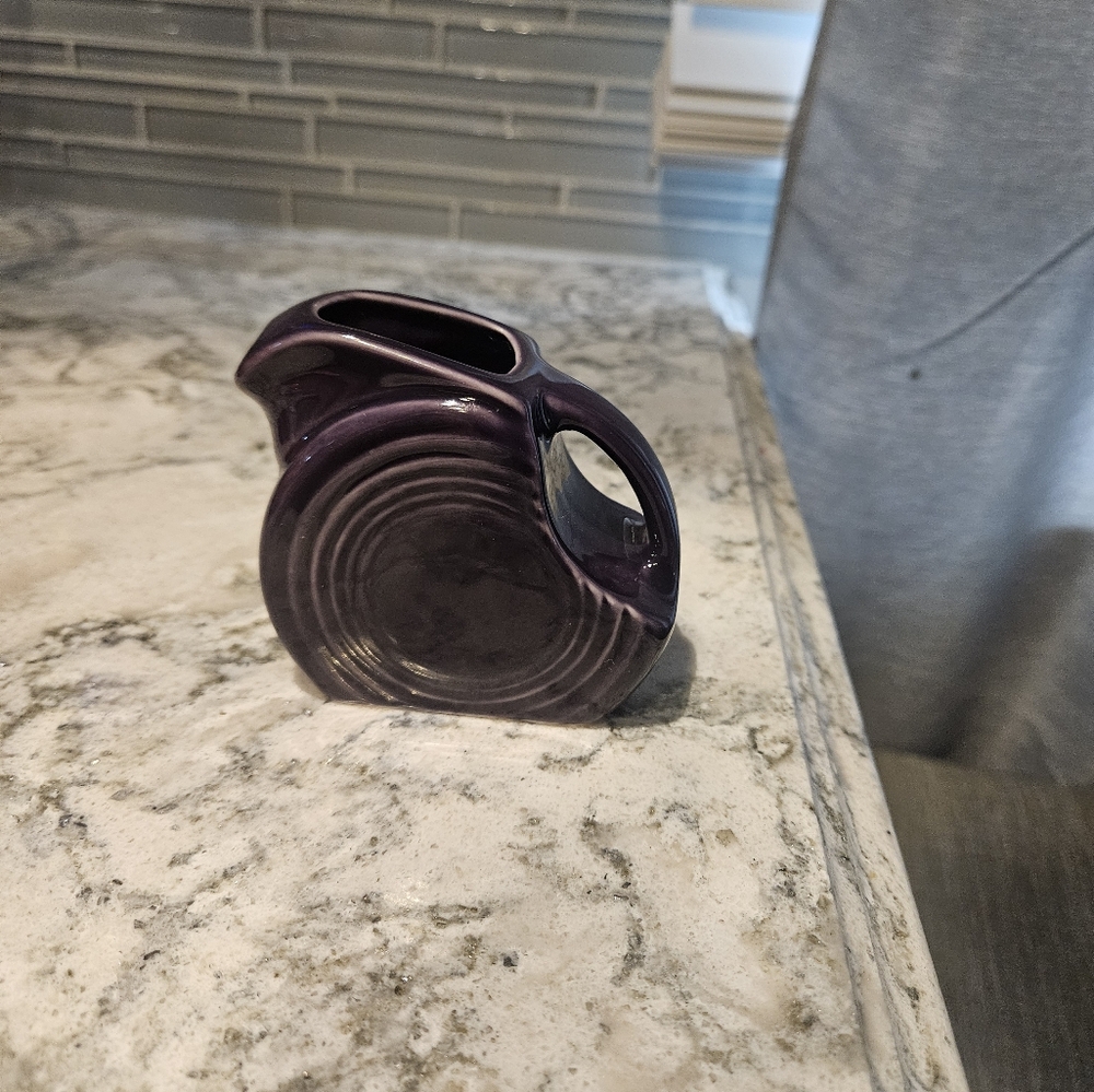 Vintage Fiesta Small Dark Purple Ceramic Pitcher Vintage
